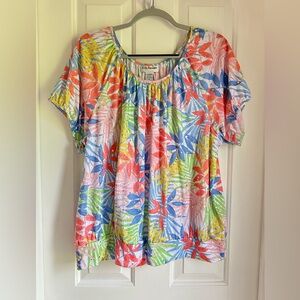 Floral Sparkle Top size 2X